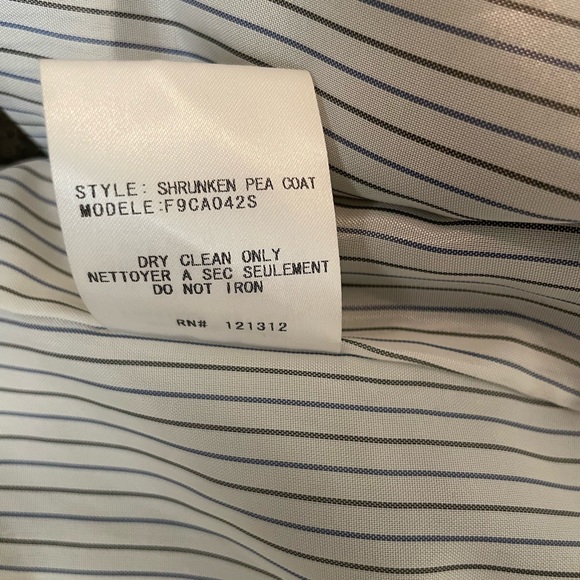 Gryphon New York Olive Shrunken Wool Pea Coat Double Breasted Size XS - Picture 8 of 12